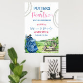 Putters or Pearls Gender Reveal Welcome Sign Poster (Heimbüro)