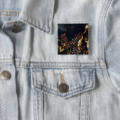 Putti, das mit Girlanden der Blumen spielt Button (Beispiel)