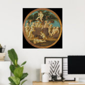 Putti mit einer Weinpresse - Raphael Fine Art Post Poster (Heimbüro)
