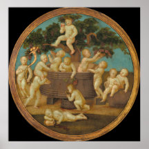 Putti mit einer Weinpresse - Raphael Fine Art Post