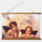 Putti Pair of Angels Wandteppich Mit Holzrahmen (Vorne)