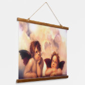 Putti Pair of Angels Wandteppich Mit Holzrahmen (Gewinkelt)