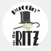Puttin Ritz Runder Aufkleber (Vorderseite)