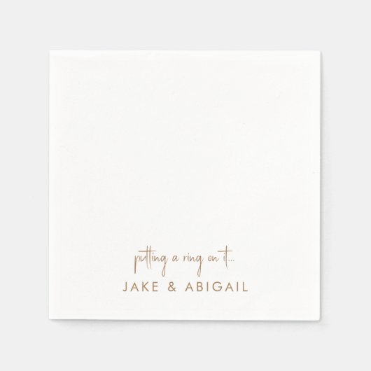 Putting a Ring on It Personalized Engagement Party Serviette (Vorderseite)