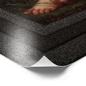 Putto Füttre eine Erdbeere zu einem Vogel Fotodruck (Ecke)