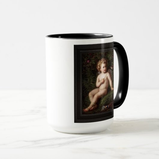 Putto Füttre eine Erdbeere zu einem Vogel Tasse (VorderseiteRechts)