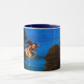 Putto in blauer Himmel verströmt eine Kaskade weiß Tasse (Zentrum)