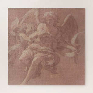 Putto und Engel, die einen Banderole halten Puzzle