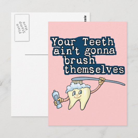 Putz dir die Zähne! Postkarte (Vorne/Hinten)