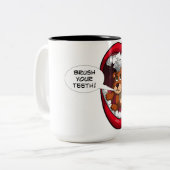 Putzen Sie Ihre Zähne Zweifarbige Tasse (Vorderseite Links)