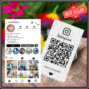 Putzfee Reinigung Instagram   Weißer QR-Code Hausm Visitenkarte