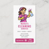Putzfee-Service für rosa Häuser Visitenkarte (Vorderseite)