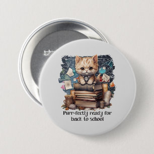 putzfertig für die Rückkehr zur Schule Button
