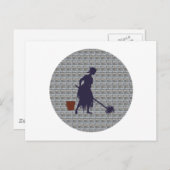 Putzfrau Aschenputtel charwoman Cinderella Postkarte (Vorne/Hinten)
