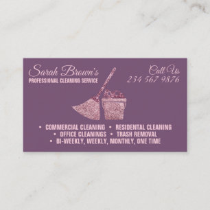 Putzfrau Reinigungsdienst Purple Tones Janitorial  Visitenkarte