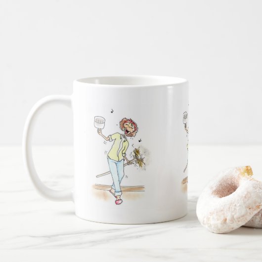 Putzfrau-Tasse Kaffeetasse (Mit Donut)
