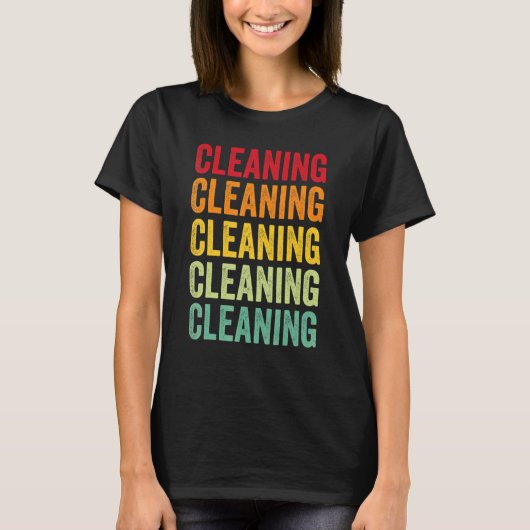 Putzfreak Regenbogen-Design T-Shirt (Vorderseite)