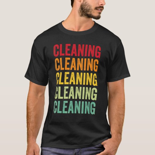 Putzfreak Regenbogen-Design T-Shirt (Vorderseite)