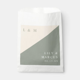 Putzgraue und creme Minimalistische Monogramm Hoch Geschenktütchen