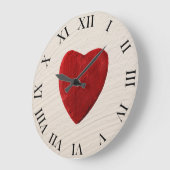 Putzhintergrund mit Herz Große Wanduhr (Winkel)