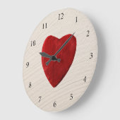 Putzhintergrund mit Herz Große Wanduhr (Winkel)