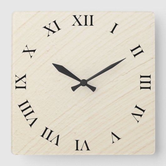 Putzhintergrund Quadratische Wanduhr (Vorderseite)