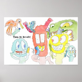 Putzt eure Zähne, kleine Monster! Poster