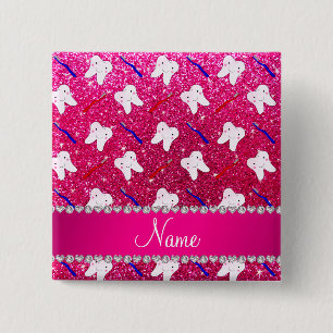 Putzt NeonGlitter des heißen Rosas des Button