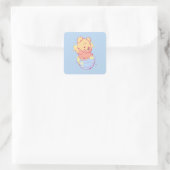 Puuh Quadratischer Aufkleber (Tasche)