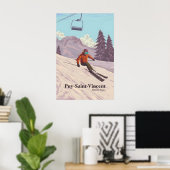 Puy Saint Vincent Skigebiet Reiseplakat Poster (Heimbüro)