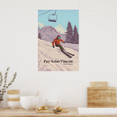 Puy Saint Vincent Skigebiet Reiseplakat Poster (Küche)