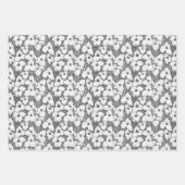 Puya Blume Blumenmuster Sepia Brown Grau Weiß Geschenkpapier Set (Vorderseite 2)