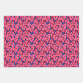 Puya Blume Botanisches Blumenmuster Rosa Blau Geschenkpapier Set (Vorderseite 3)