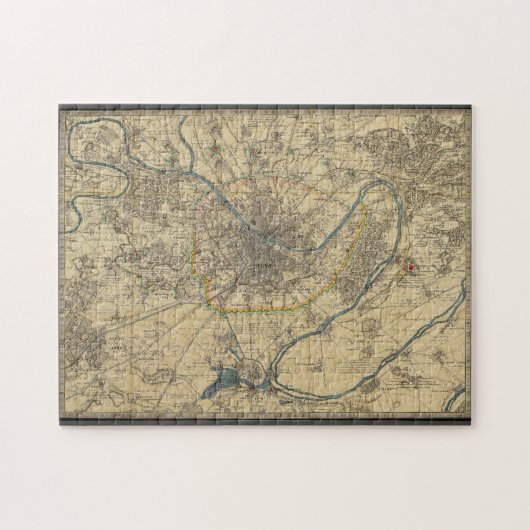 Puzzle 252 mapa antiguo de París (Horizontal)