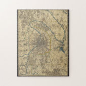 Puzzle 252 mapa antiguo de París (Vertikal)