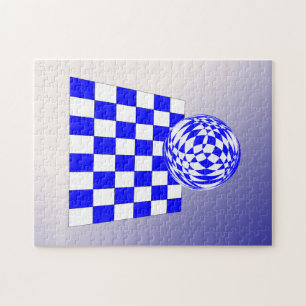 Puzzle - 3D Ball on Checked Board