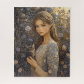 Puzzle 500 Stücke - Jungfrau und Katze (Vertikal)
