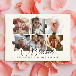 Puzzle 6 Baby Foto Collage Geburtshinweise Ankündigung