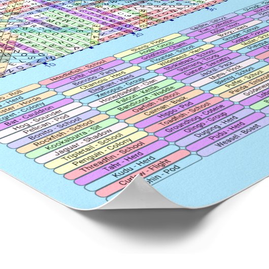 PUZZLE #6: Tiergruppen - Chaos gelöst Poster (Ecke)