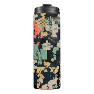 Puzzle Abstrakt: Kreativ Vintag nahtlos. Thermosbecher