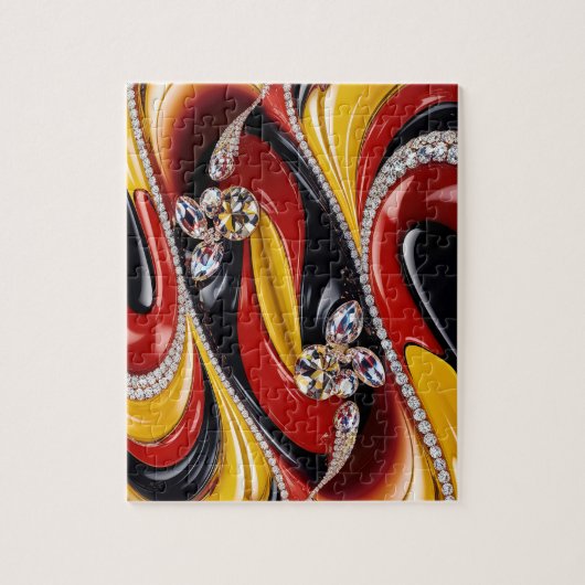 Puzzle abstrakt modernes Design Belgische Farben (Vertikal)