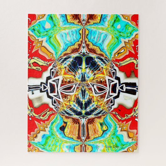 Puzzle abstrakt Red Explosion (Vertikal)
