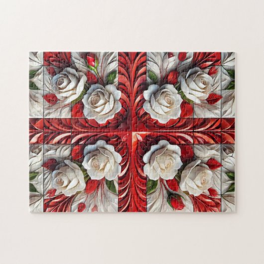 Puzzle abstrakte englische Rose Design (Horizontal)