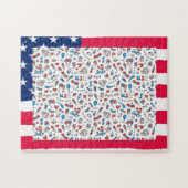 Puzzle, Add Your Photo, USA Painted Flag Frame Puzzle (Horizontal)