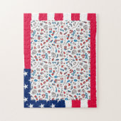 Puzzle, Add Your Photo, USA Painted Flag Frame Puzzle (Vertikal)