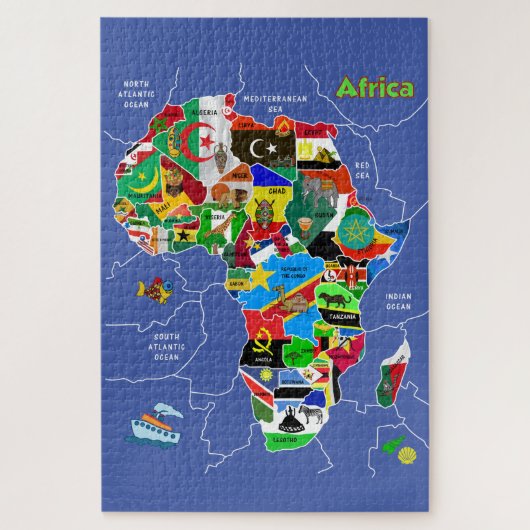 Puzzle Afrika Map Artwork (Vertikal)