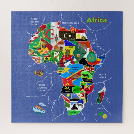 Puzzle Afrika Map Artwork (Vertikal)