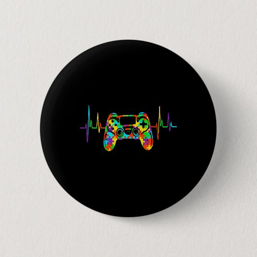 Puzzle Akzeptanz Kinder Videospiel Autismus-Bewuss Button (Vorderseite)
