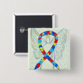 Puzzle Angel Autismus Sensibilisierungskampagne Ku Button (Vorne & Hinten)