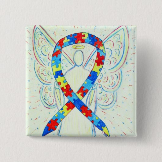 Puzzle Angel Autismus Sensibilisierungskampagne Ku Button (Vorderseite)